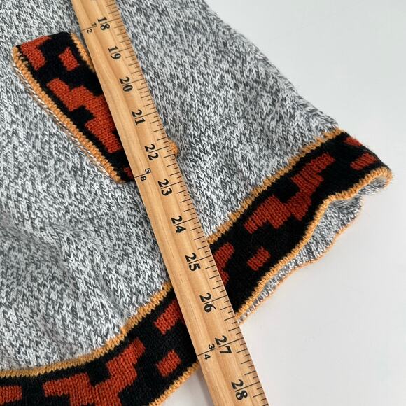 New ANDES Import PERUVIAN Alpaca  Grat Orange HOODIE SWEATER Made in Peru - Picture 2 of 9